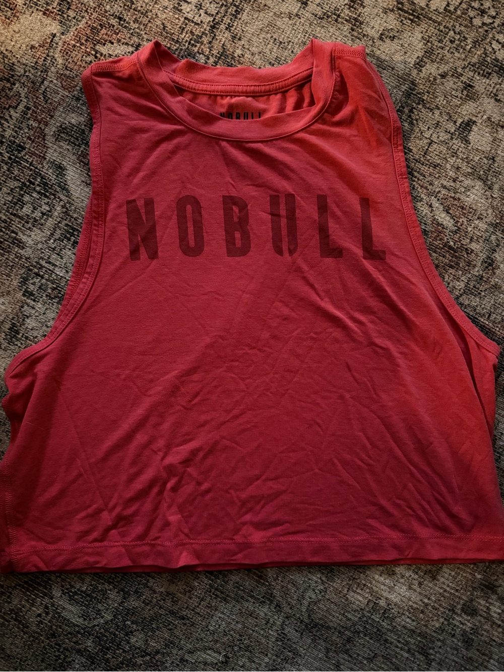 NOBULL Women's Red Logo Crop Tank Top